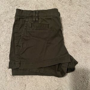 Express Olive Green Women's Flat Front Shorts